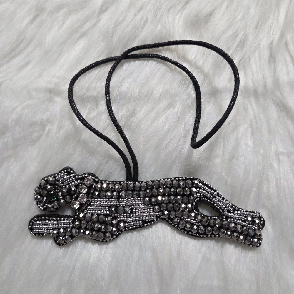 Beaded Snow Leopard Design Bag Charm